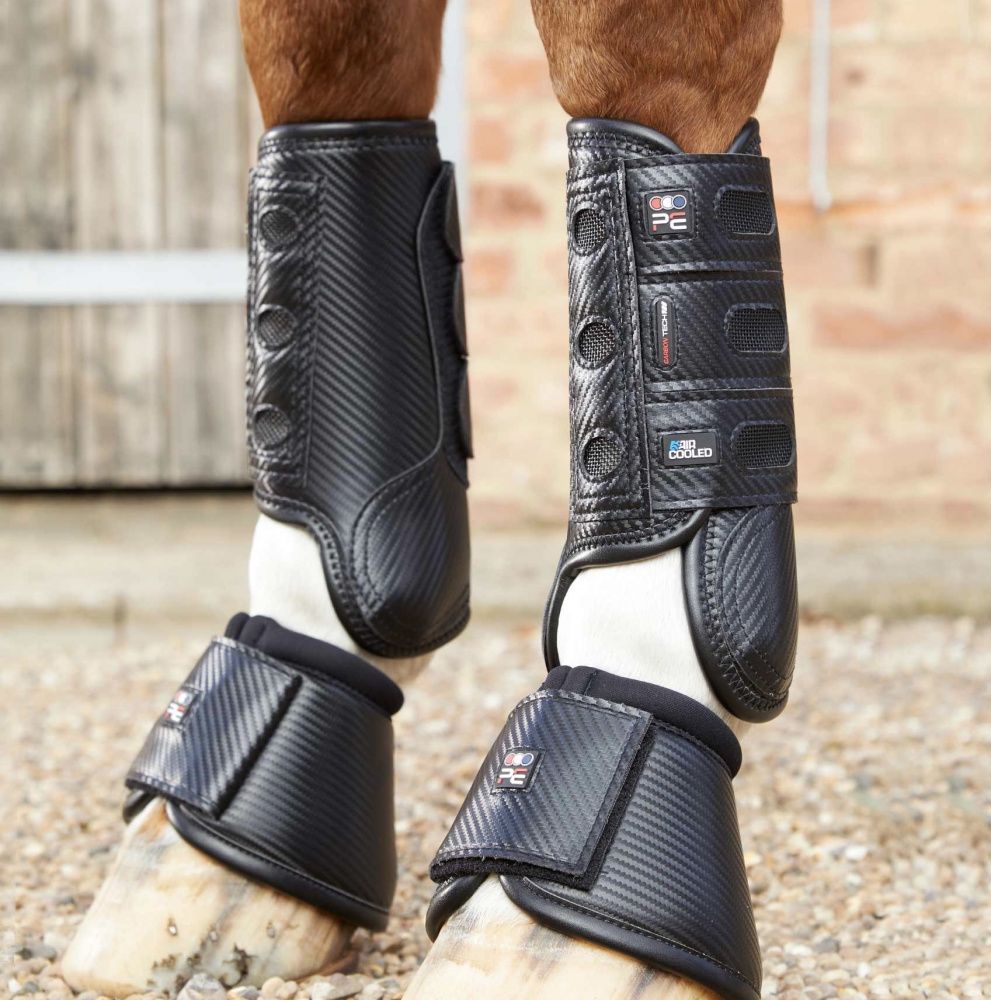 Premier Equine Carbon Tech Air Cooled Eventing Boots Front Black